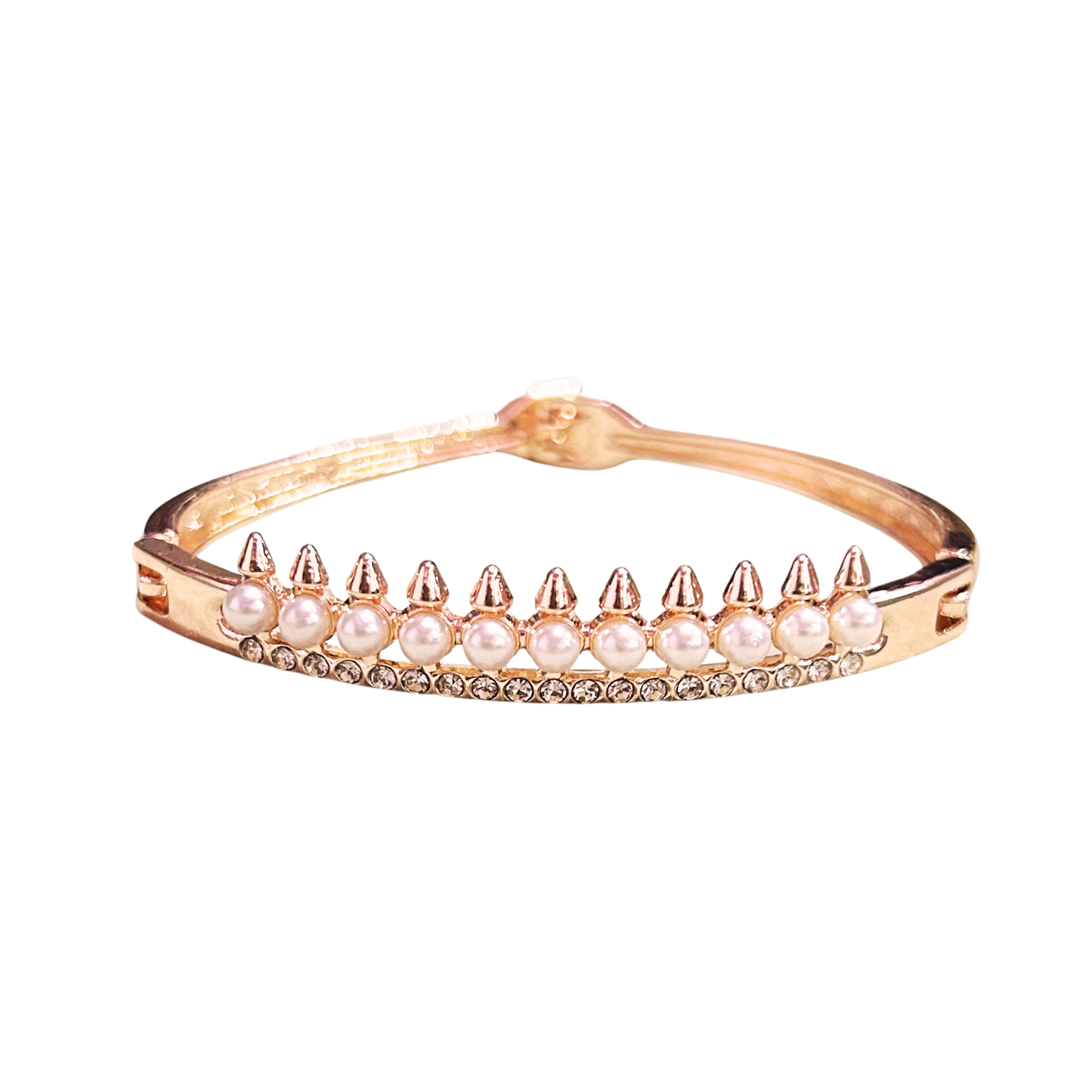 Rose Gold Pearl Crown Bracelet