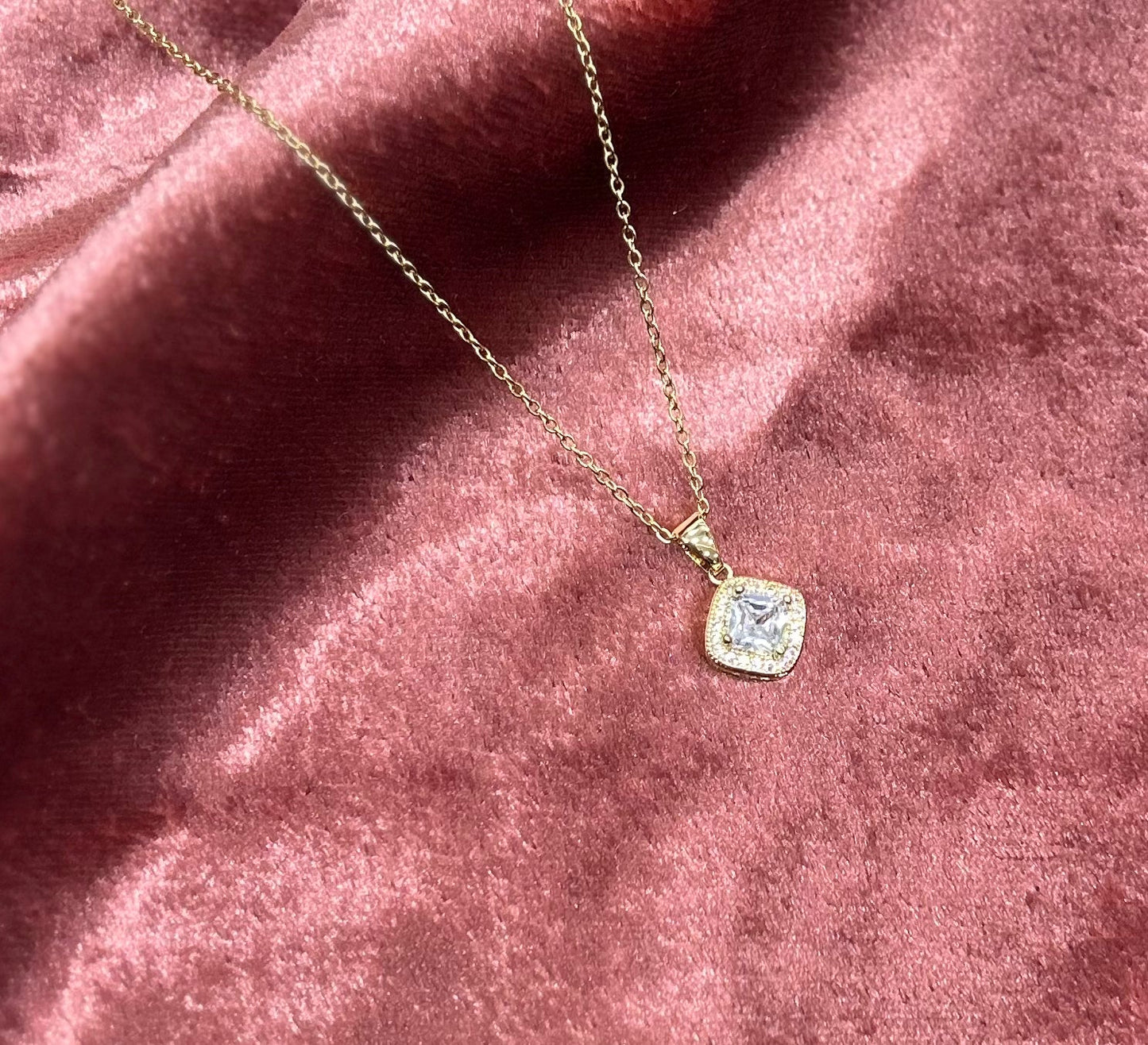 Radiant Crystal Square Pendant