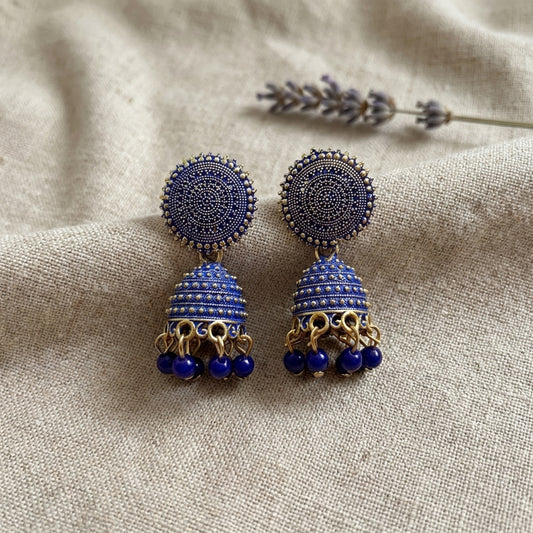 Blue Jhumka Earrings