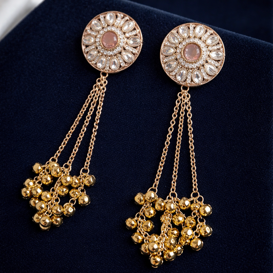 Elegant Crystal Tassel Drop Earrings