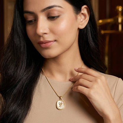 Vintage Elephant Coin Pendant Necklace