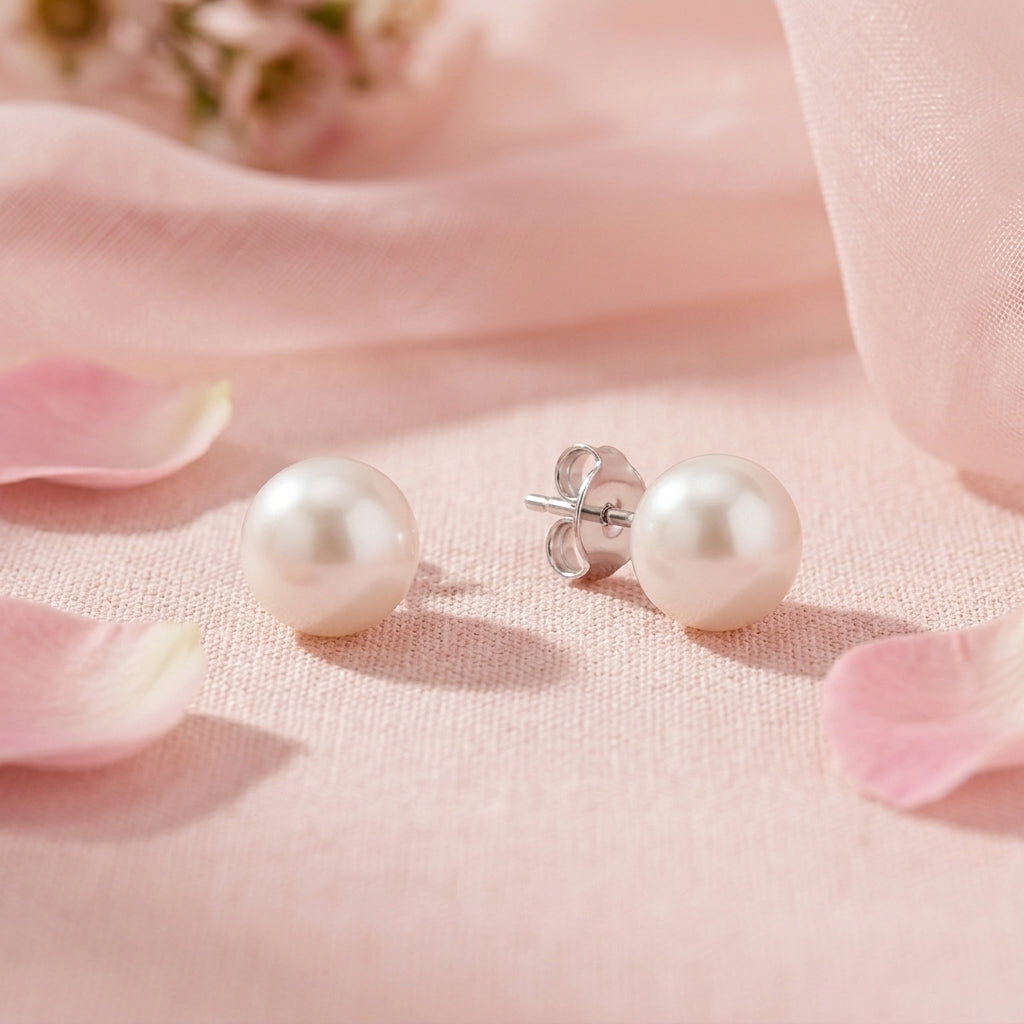 Silver Pearl Earrings