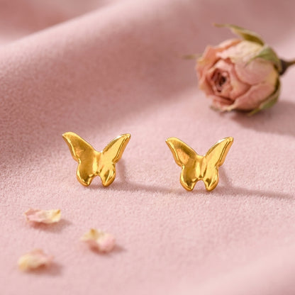 Golden Butterfly Stud Earrings