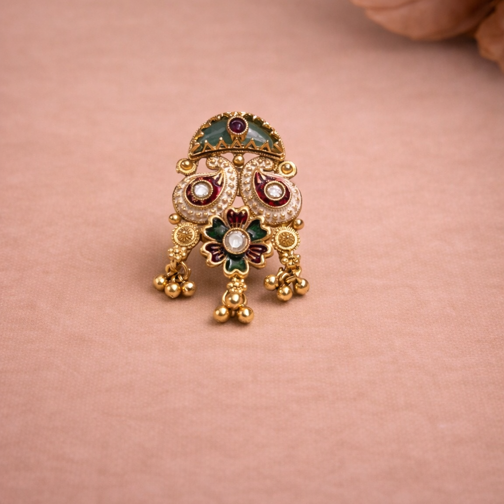 Antique Peacock Floral Ring