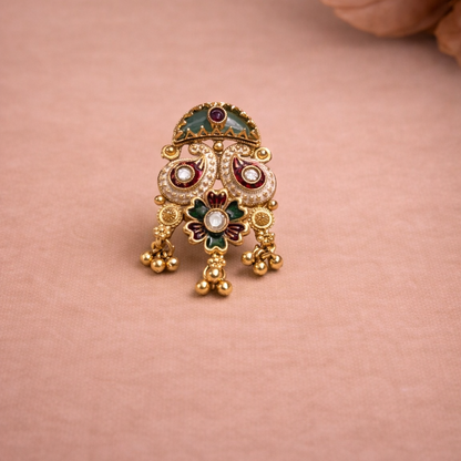 Antique Peacock Floral Ring
