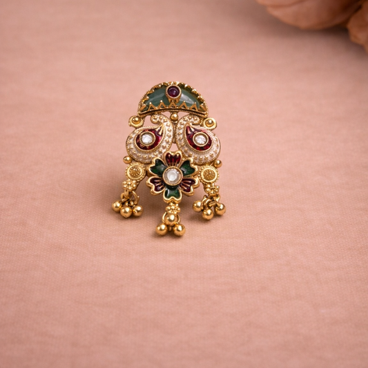 Antique Peacock Floral Ring