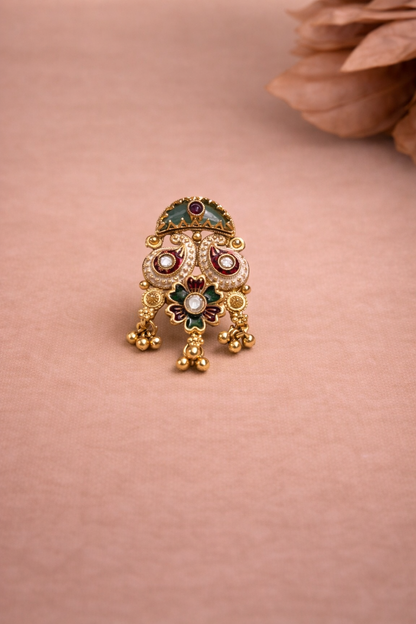 Antique Peacock Floral Ring