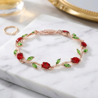 Red Tulip Crystal Bracelet