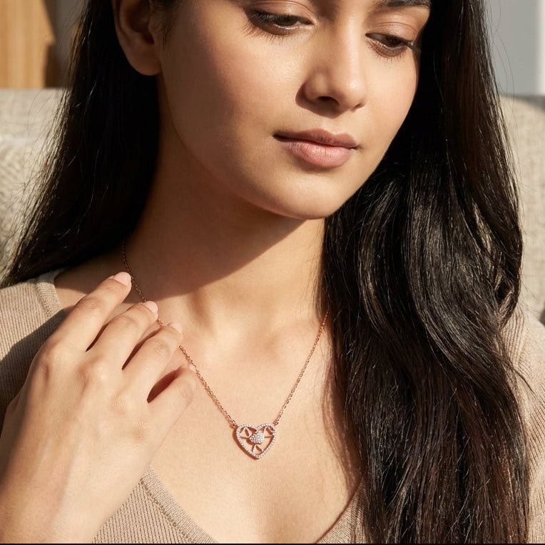 Rose Gold Heart Love Necklace