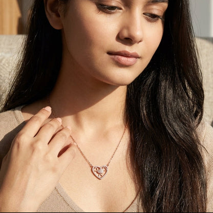 Rose Gold Heart Love Necklace