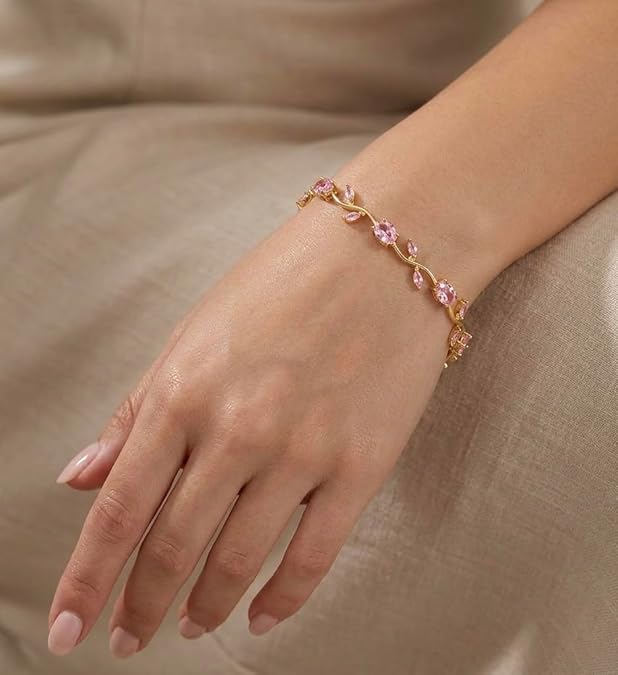 Pink Tulip Crystal Bracelet