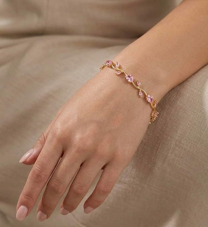 Pink Tulip Crystal Bracelet