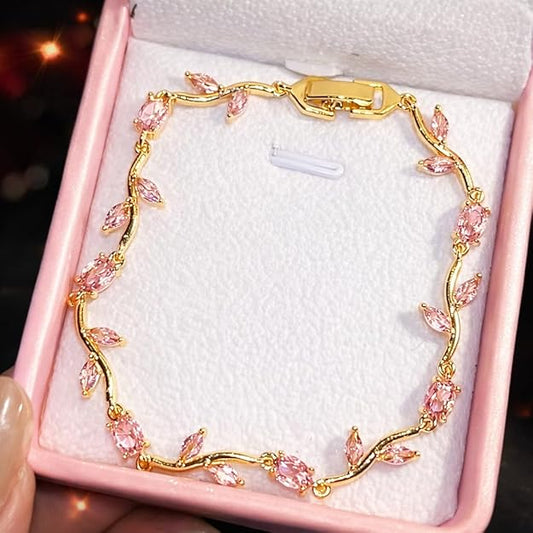 Pink Tulip Crystal Bracelet