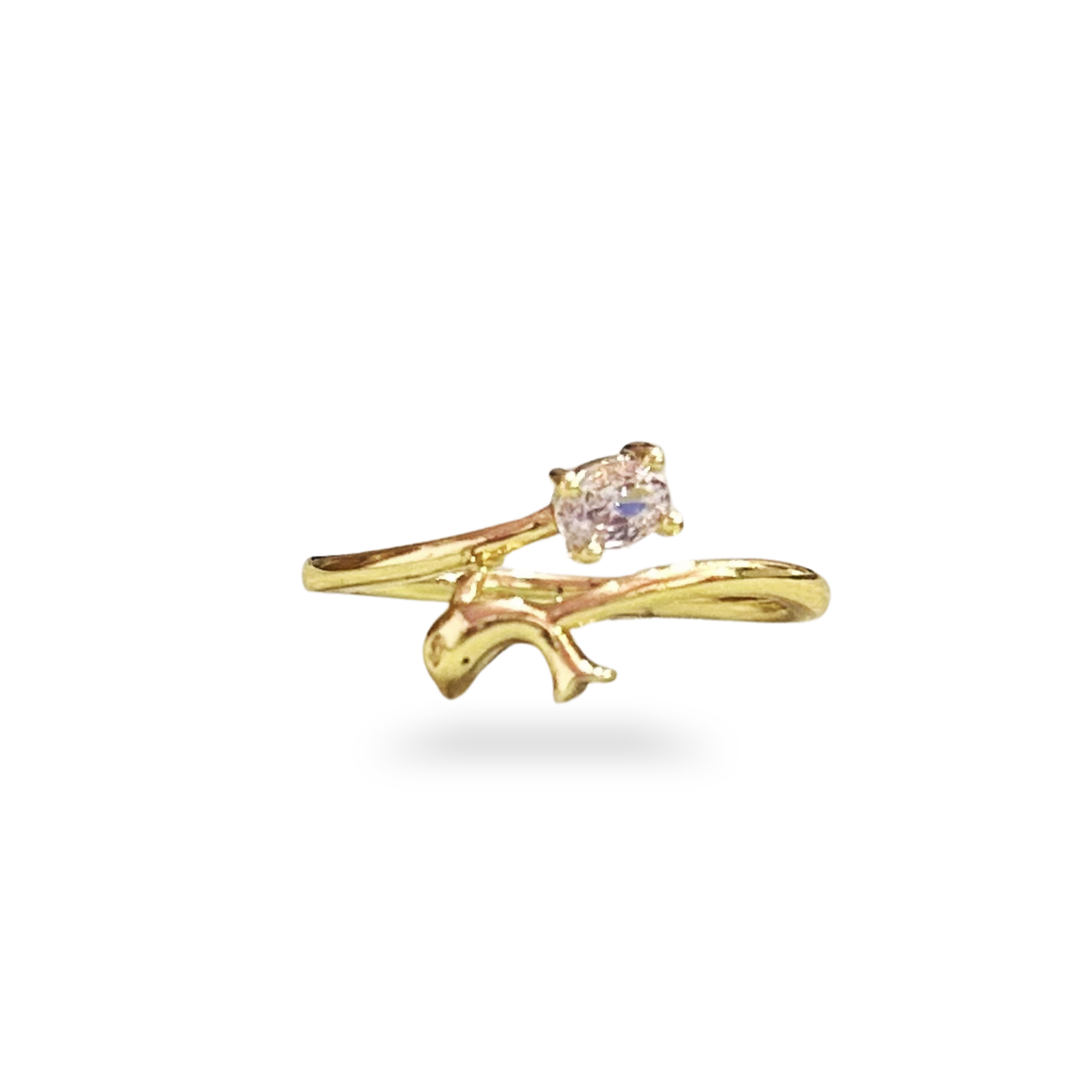 Abstract Twist Solitaire Ring