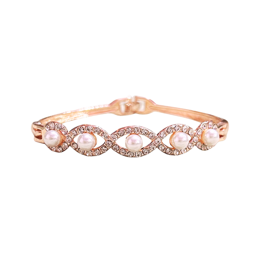 Rose Gold Infinity Pearl Bracelet