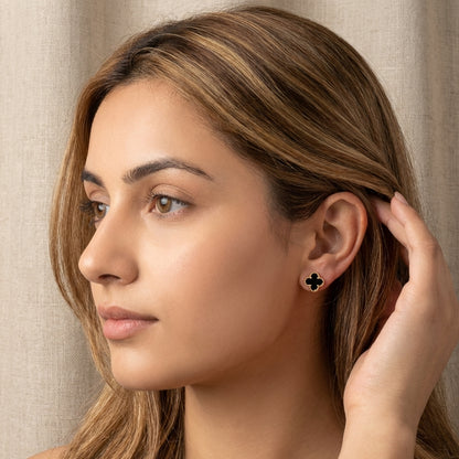 Black Clover Stud Earrings