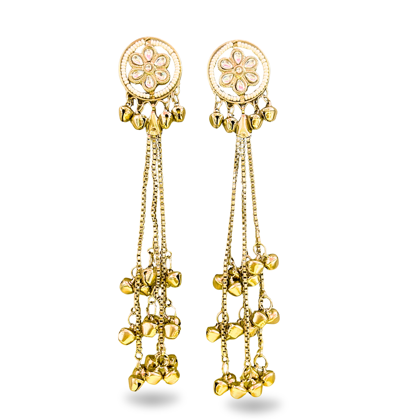 Kashmiri Floral Long Earrings – Elegant Ethnic Drop