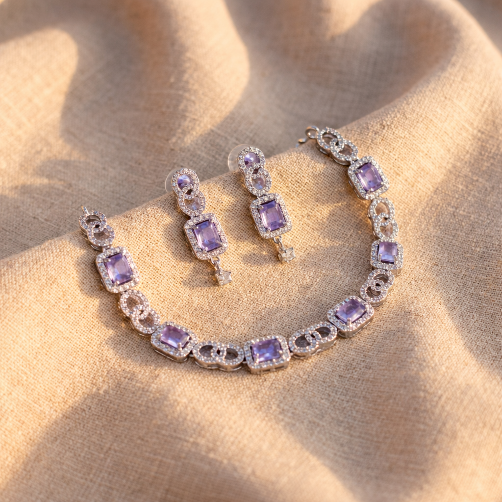 Elegant Crystal Necklace & Earrings Set