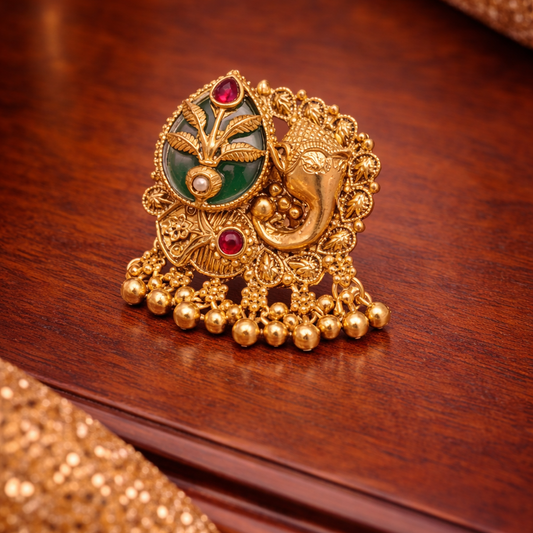 Antique Elephant Motif Statement Ring
