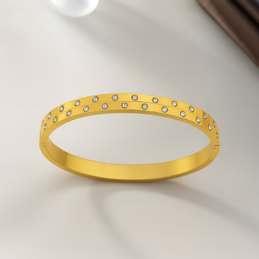 Gold Crystal-Studded Bracelet