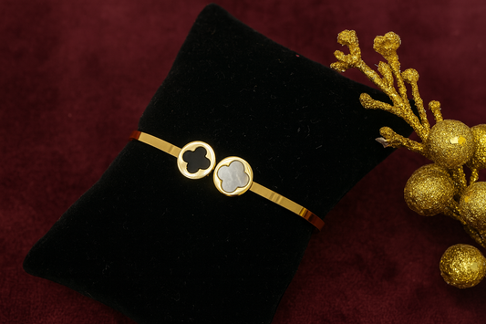 Gold Clover Cuff Bracelet