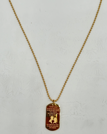 Engraved Love Tag Necklace
