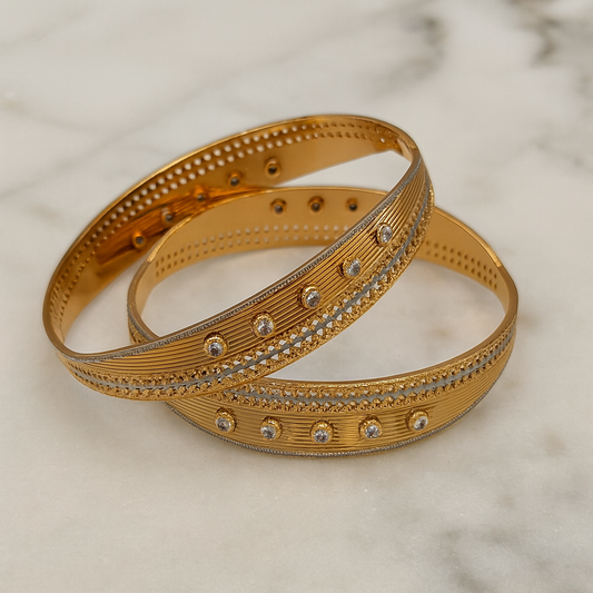Gold Stone-Studded Bangles