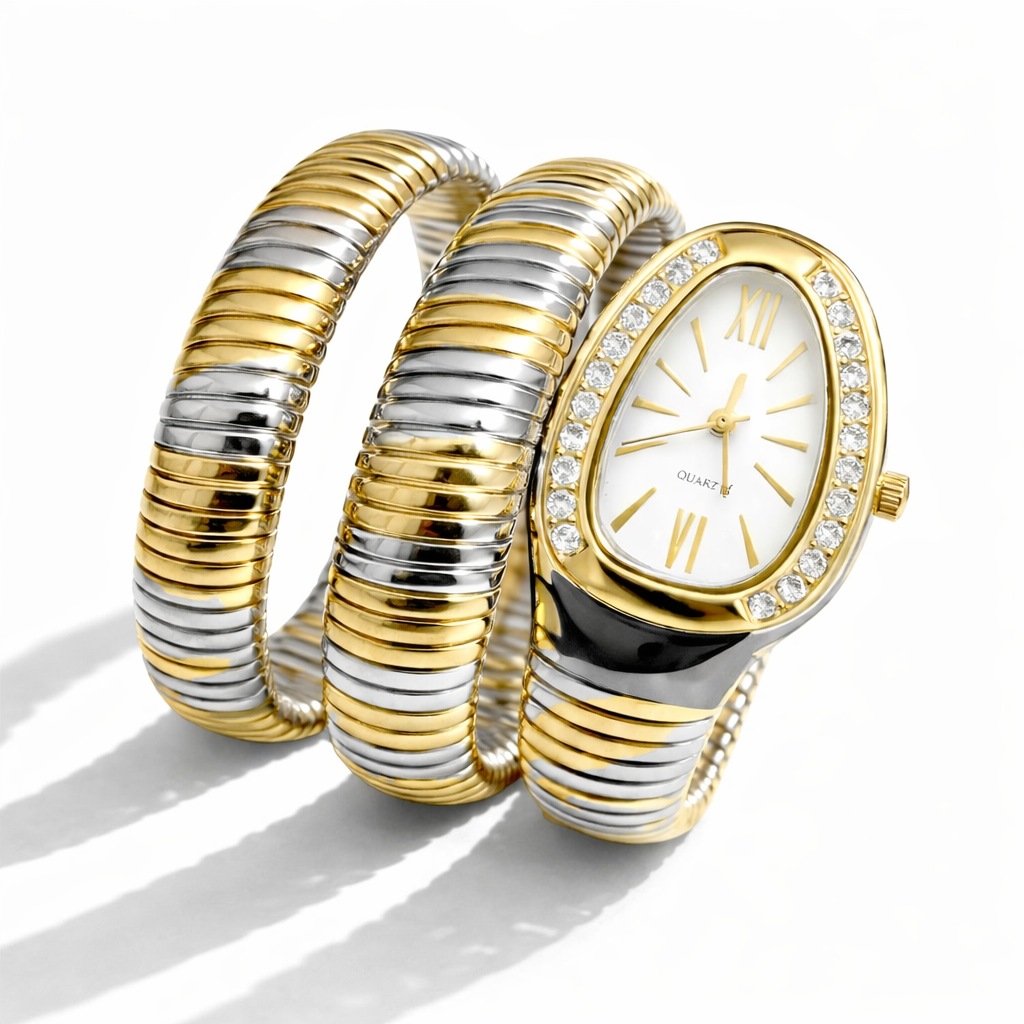 Dual Tone White Serpent Watch