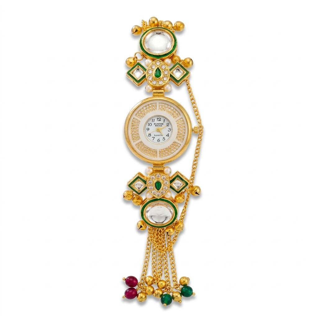 Kashmiri watch - The Rajwada Kundan Watch
