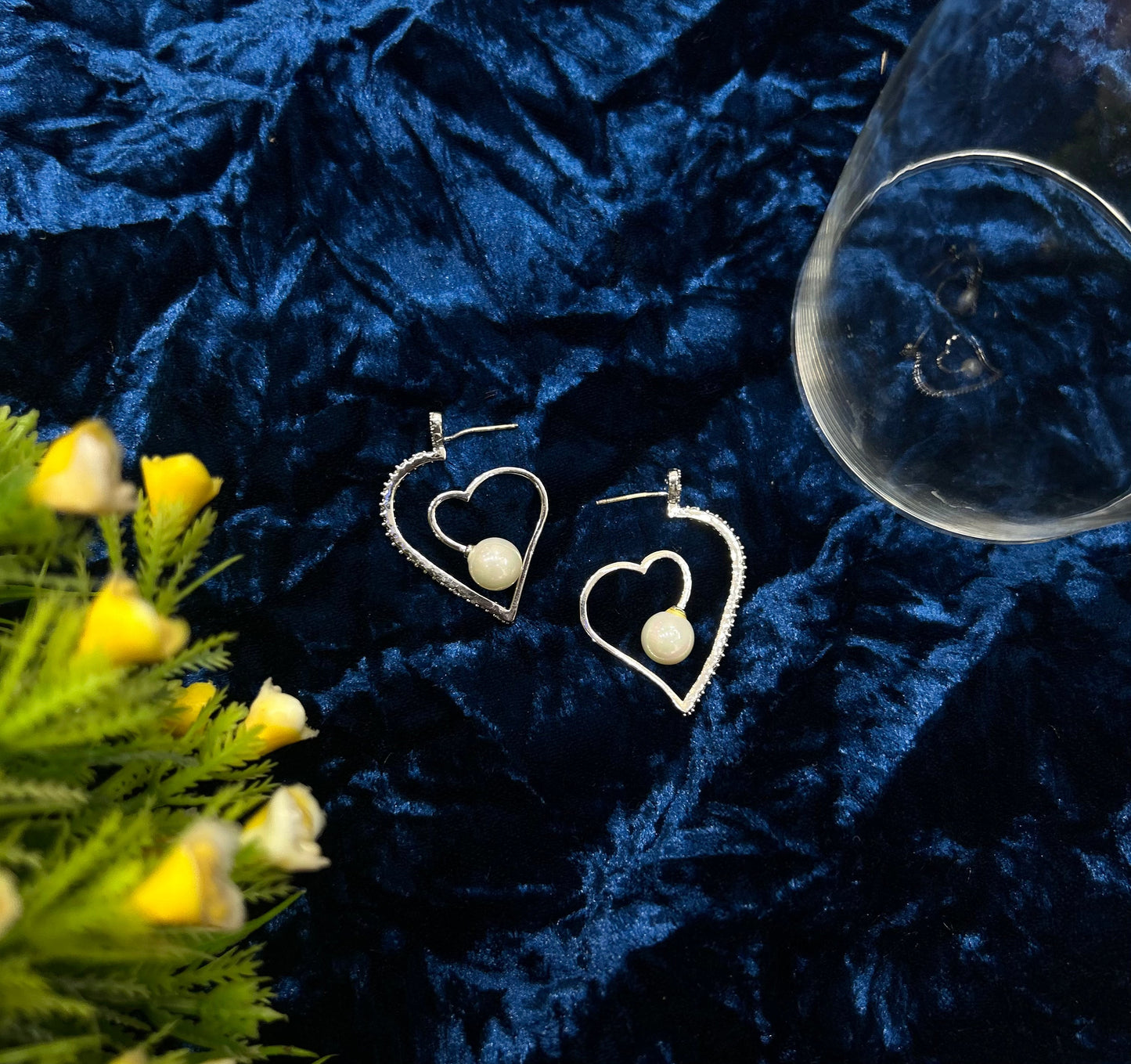 Pearl Heart Earrings
