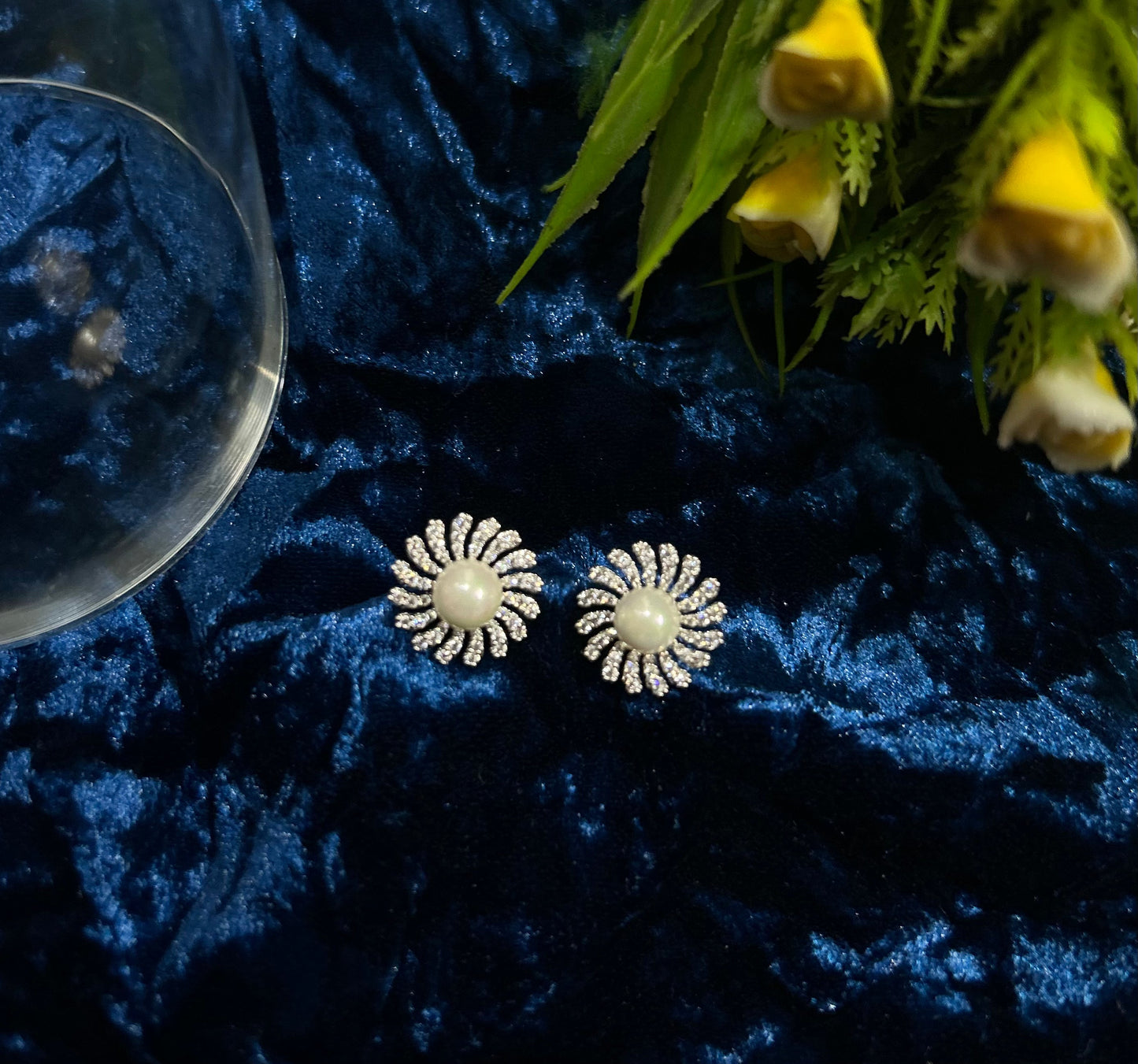 Sunflower Pearl  Earrings