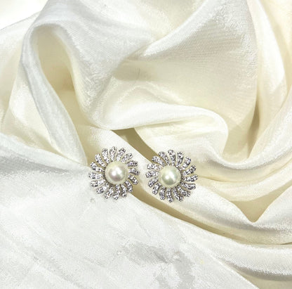 Sunflower Pearl  Earrings
