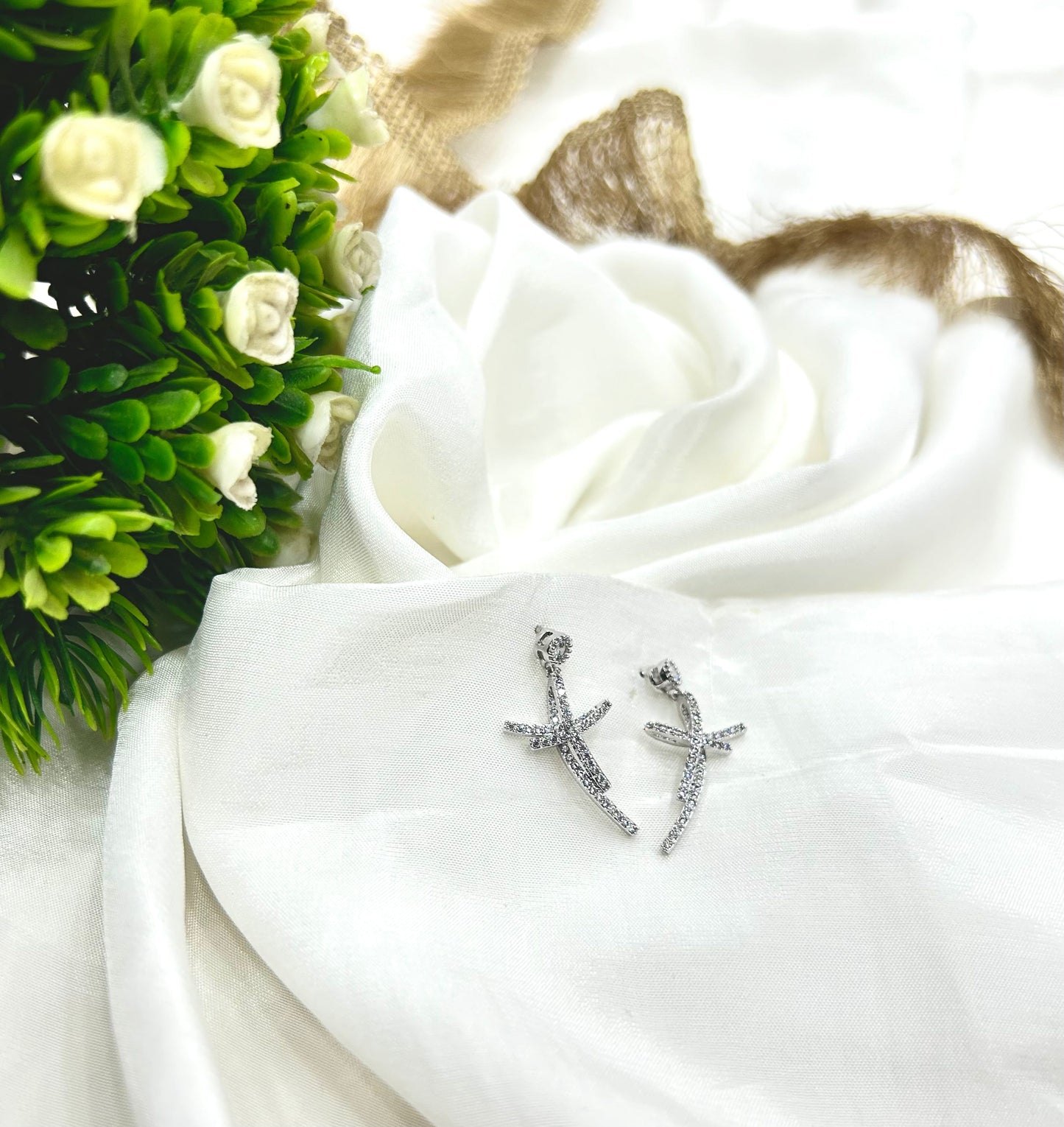 Crystal Arc Earrings