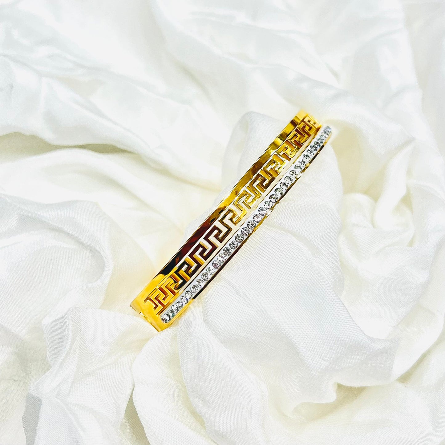 Royal Greek Crystal Gold Bracelet