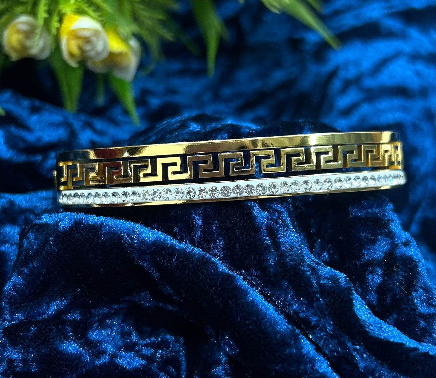Royal Greek Crystal Gold Bracelet