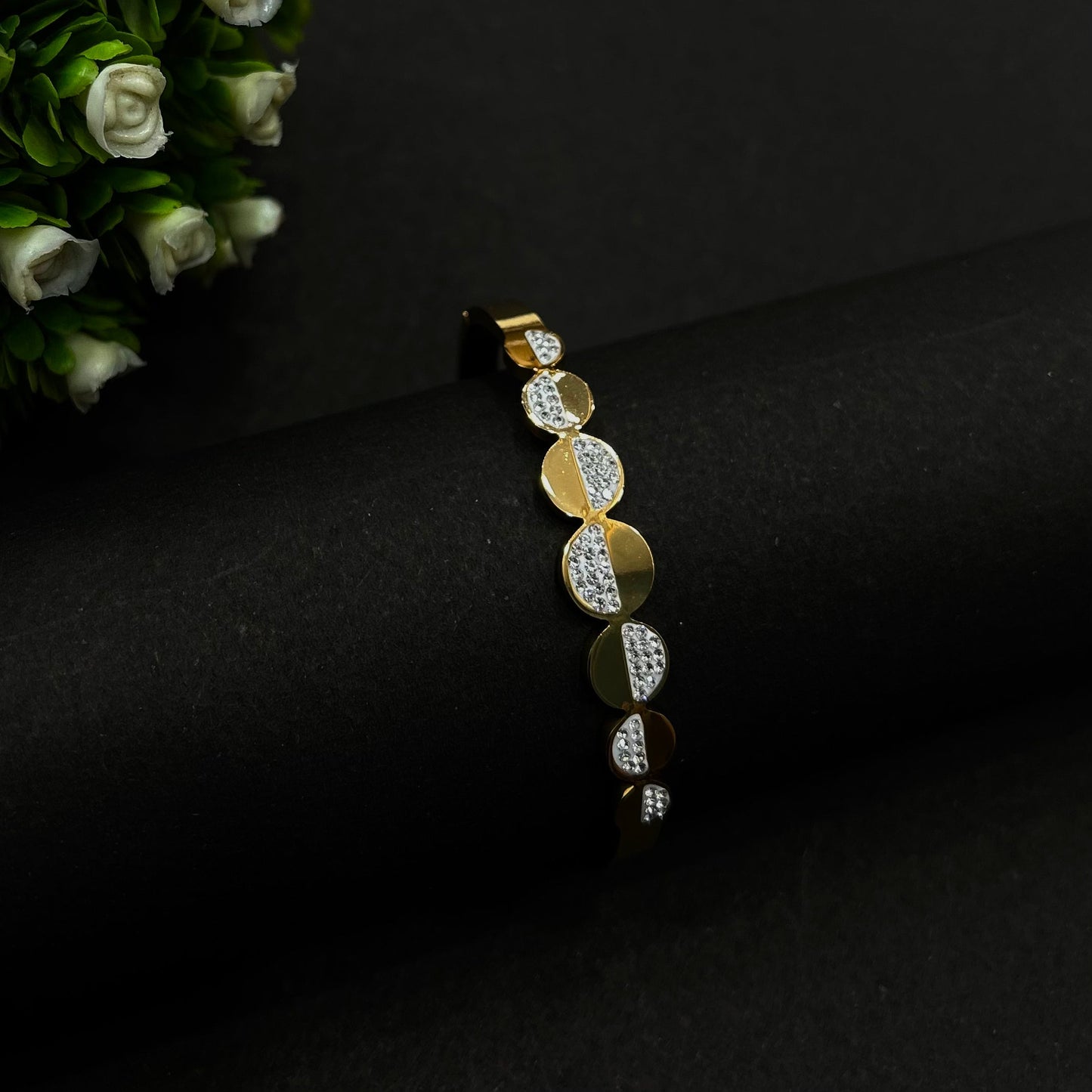 Crystal Petal Gold Bracelet