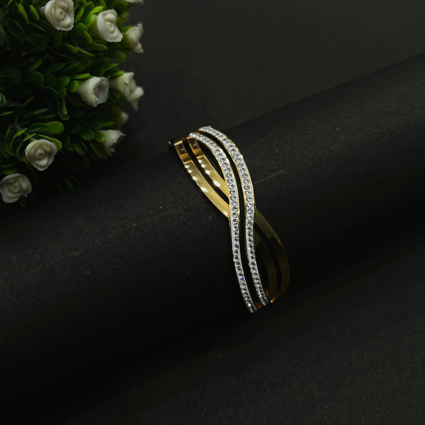 Infinity Crystal Gold Bracelet