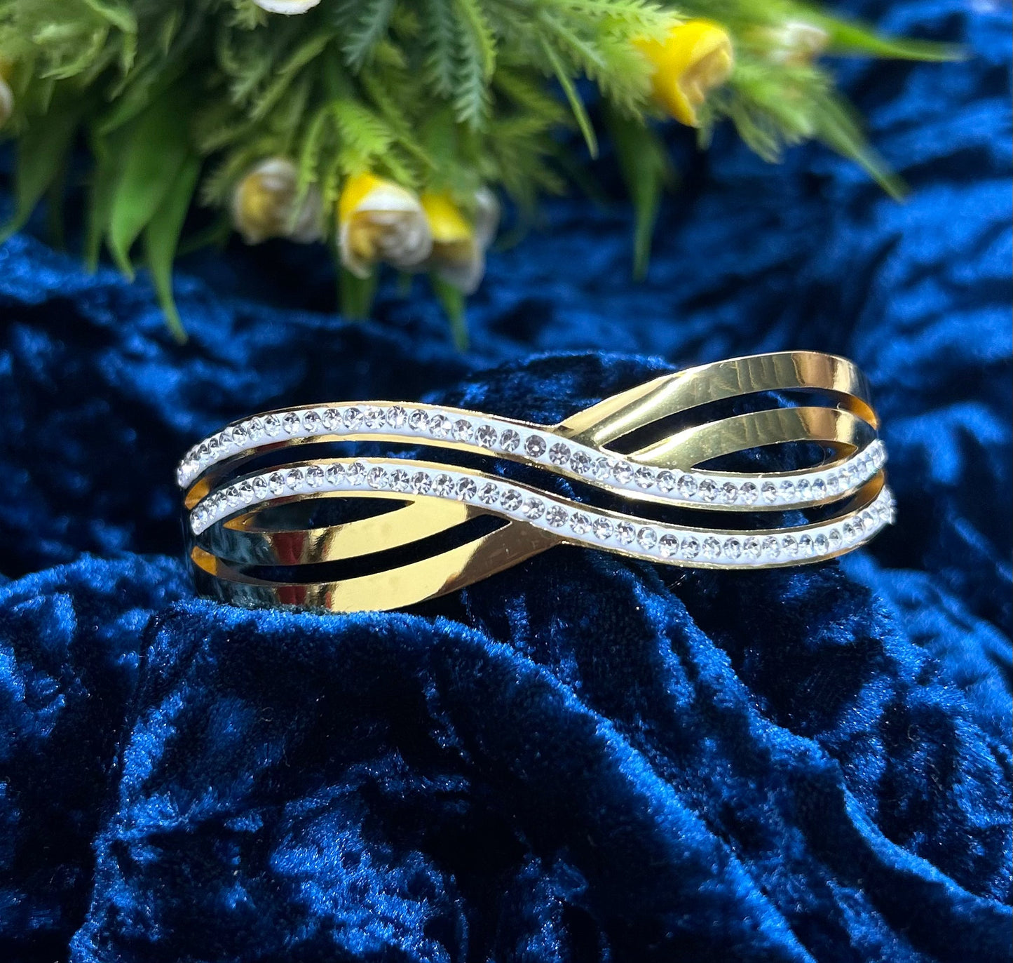 Infinity Crystal Gold Bracelet