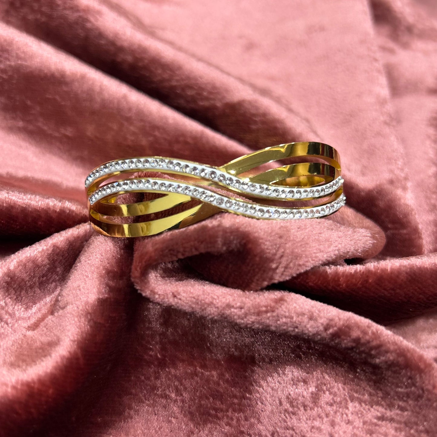 Infinity Crystal Gold Bracelet