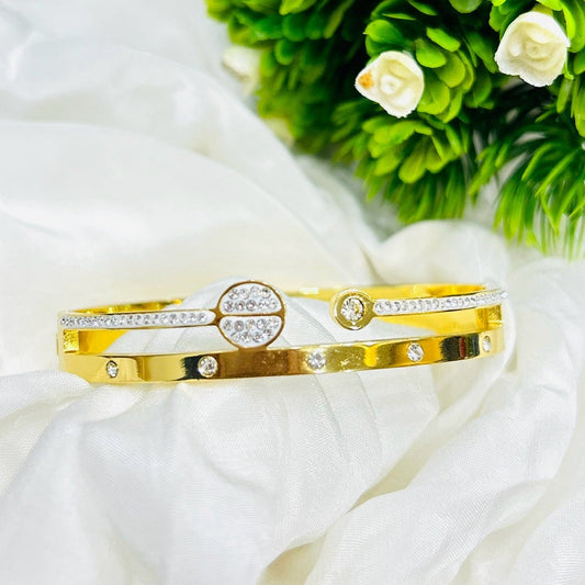 Dual Crystal Gold Bracelet