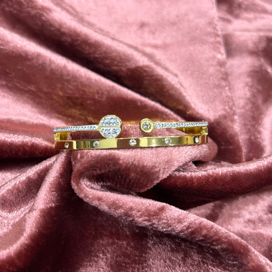 Dual Crystal Gold Bracelet