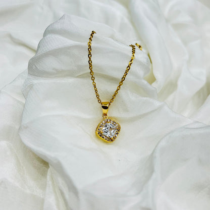 Radiant Crystal Square Pendant