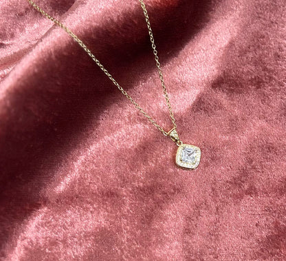 Radiant Crystal Square Pendant