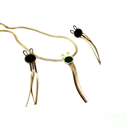 Black Rabbit Gold Jewellery Set