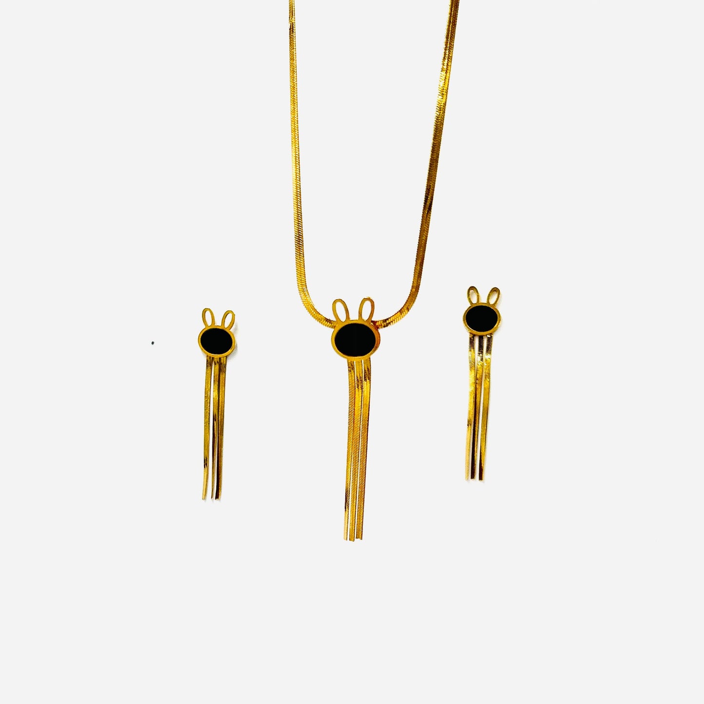 Black Rabbit Gold Jewellery Set