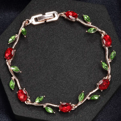 Red Tulip Crystal Bracelet