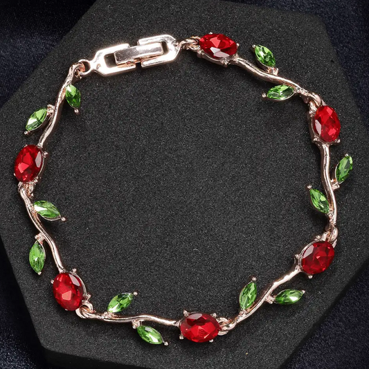 Red Tulip Crystal Bracelet