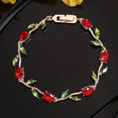 Red Tulip Crystal Bracelet