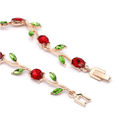 Red Tulip Crystal Bracelet