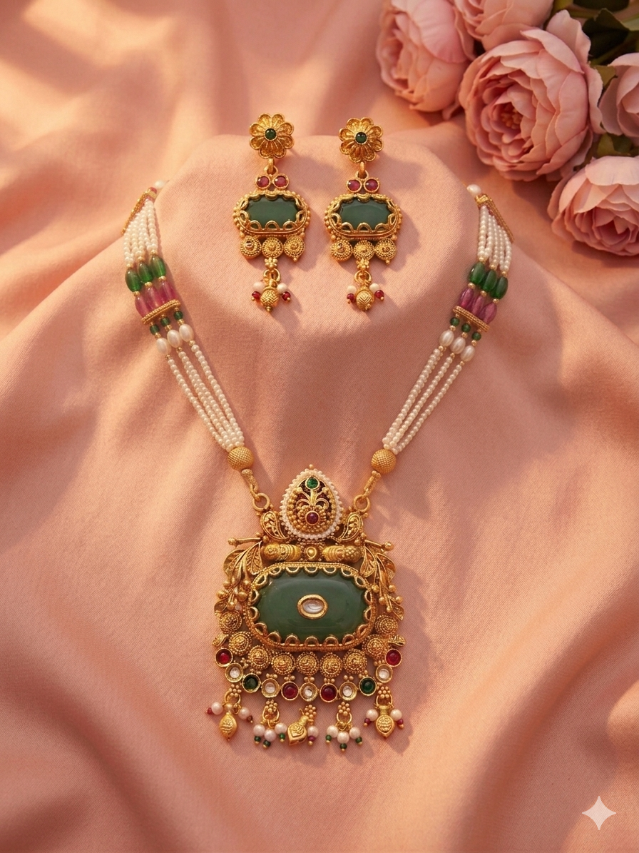 Royal Green Heritage Necklace Set